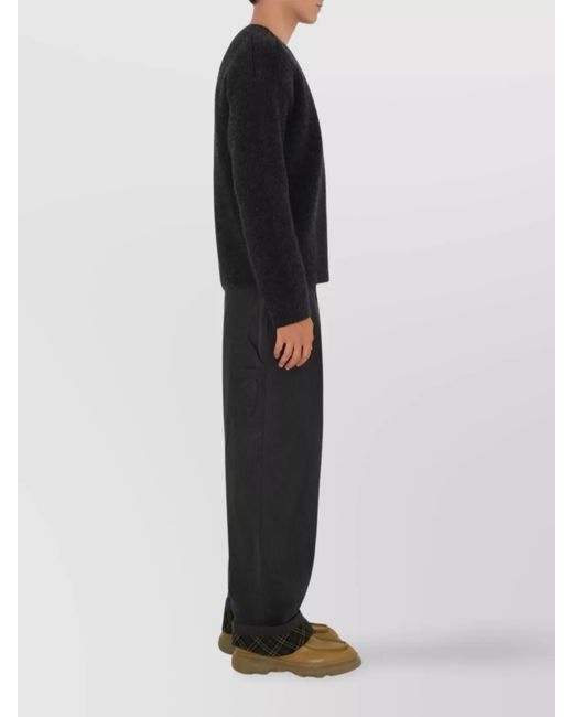 Burberry Black Cotton Oversized Straight-Leg Carpenter Trousers for men
