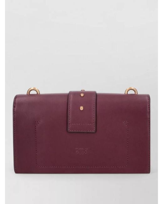 Pinko Purple Love Bag Leather Clutch Bag