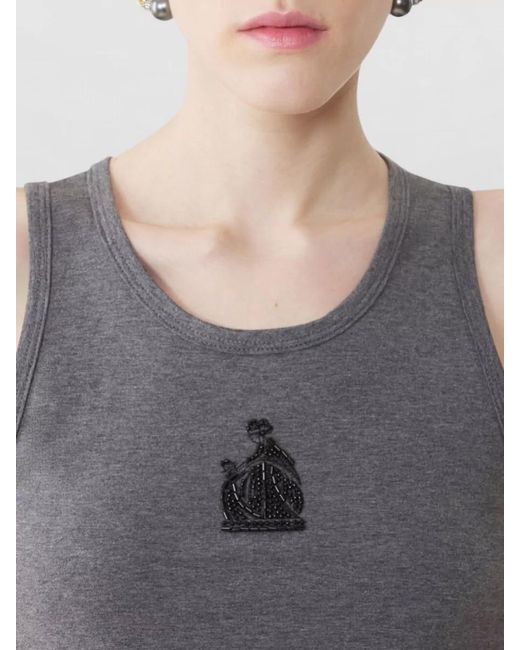 Lanvin Gray Sleeveless Cotton Top