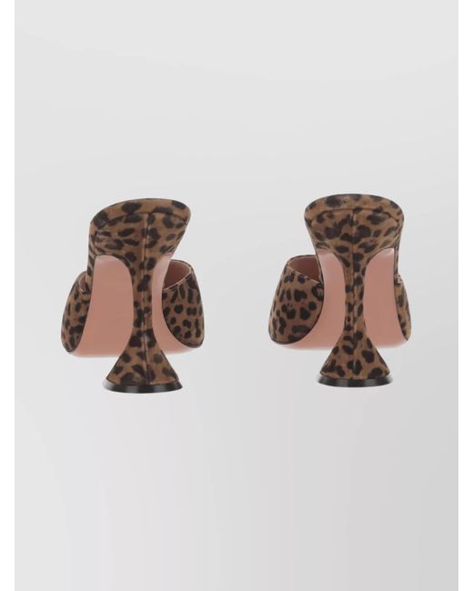 AMINA MUADDI Multicolor Leather Leopard-Print High-Heel Mules