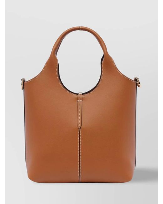 Tod's Brown Shoulder Bag With Removable Strap And Top Handle
