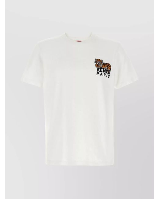 KENZO White 'Joyeux Tigre Gots' Crew Neck T-Shirt for men