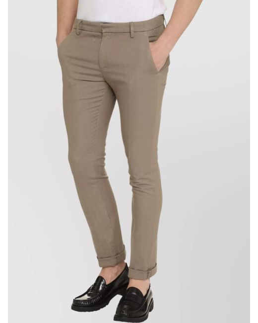 Dondup Gray Cotton Chino Trousers for men