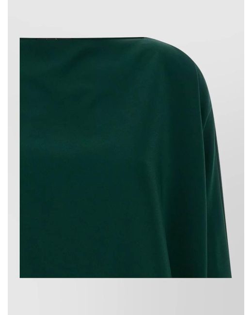 Gianluca Capannolo Green Laura Blouse Backless Boat Neck Feathers