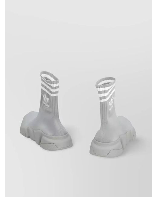 Balenciaga Gray Knitted Ribbed Sock Sneakers