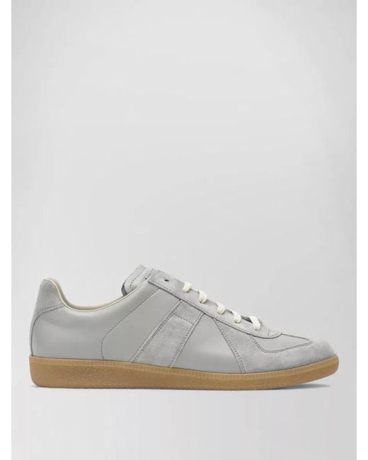 Maison Margiela Gray Low Top Sneakers Rubber Sole Suede Panels for men