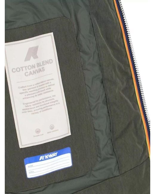 K-Way Green Puffer Parka for men