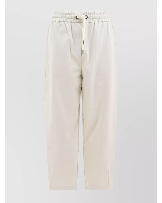 Brunello Cucinelli Natural Trousers Featuring Elastic Waistband And Side Pockets