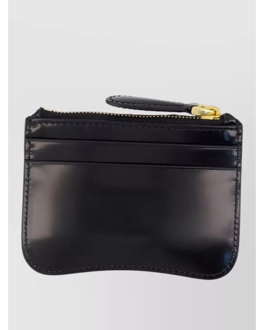 AMI Black Leather Zip Cardholder