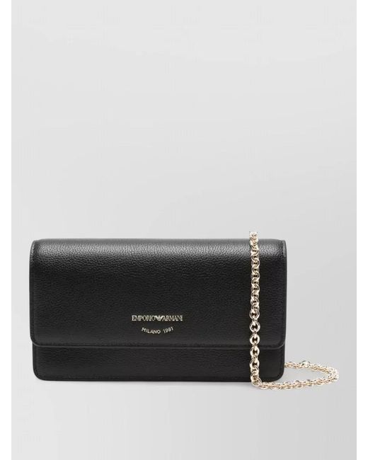 Emporio Armani Black Leather Mini Cross-Body Bag