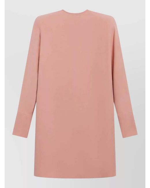 Valentino Pink Dress Embellished Collar Keyhole Neckline