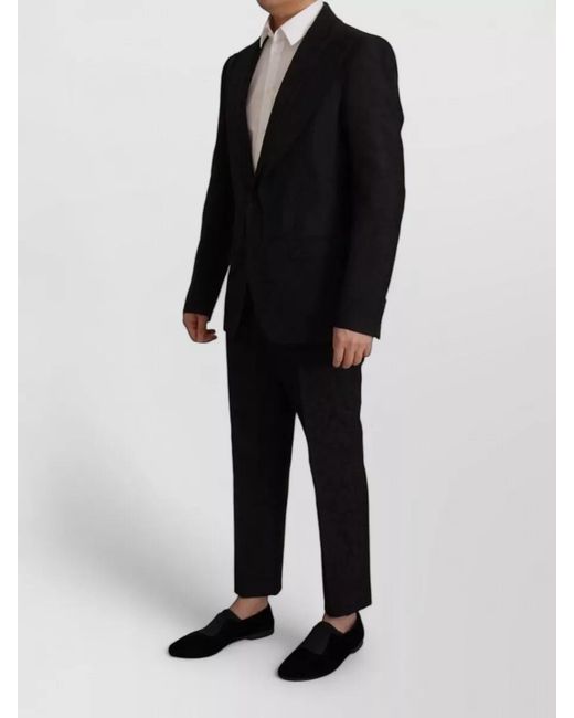 Dolce & Gabbana Black Slim-Fit Jacquard Tuxedo Suit for men
