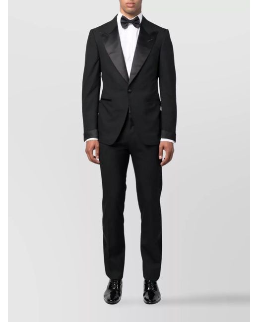 Tom Ford Black Tailored Evening Suit Featuring Satin Lapels for men