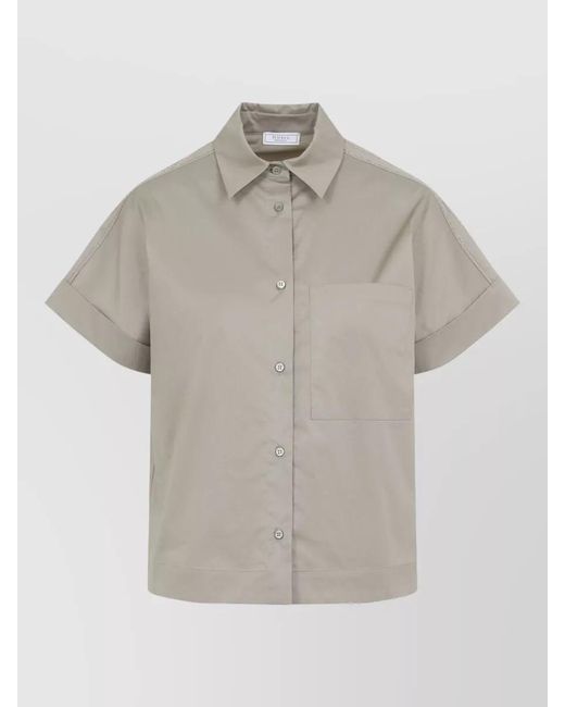 Peserico Gray Cotton Shirt