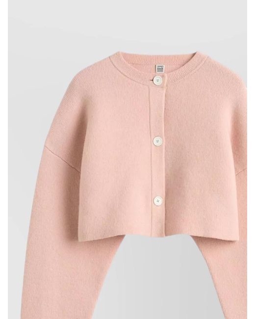 Totême Pink Cropped Cardigan