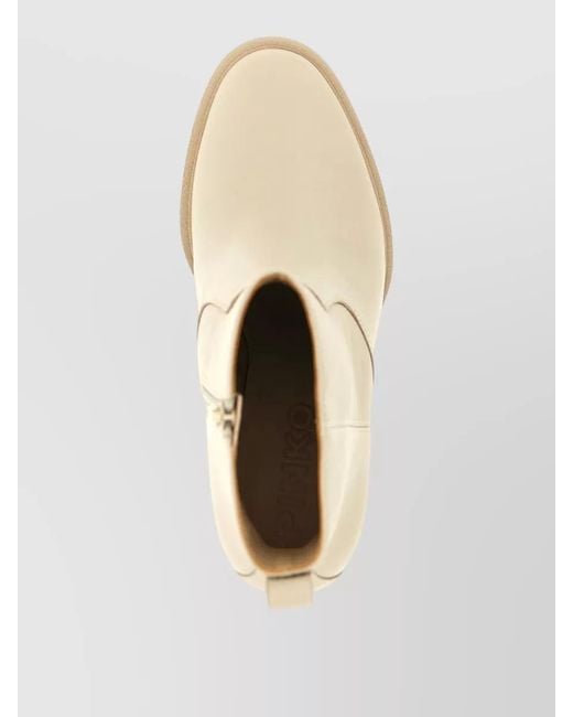 Pinko Natural Leather Ankle Boots
