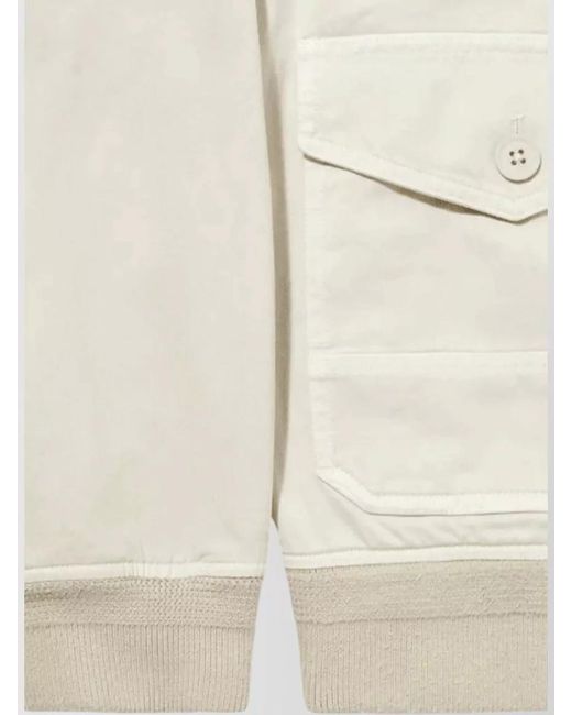 Belstaff Natural Jacket Buttoned Pockets Point Collar Ribbed Trims for men