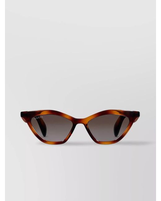Gucci Multicolor Feline Eye Tortoiseshell Sunglasses With Tinted Lenses