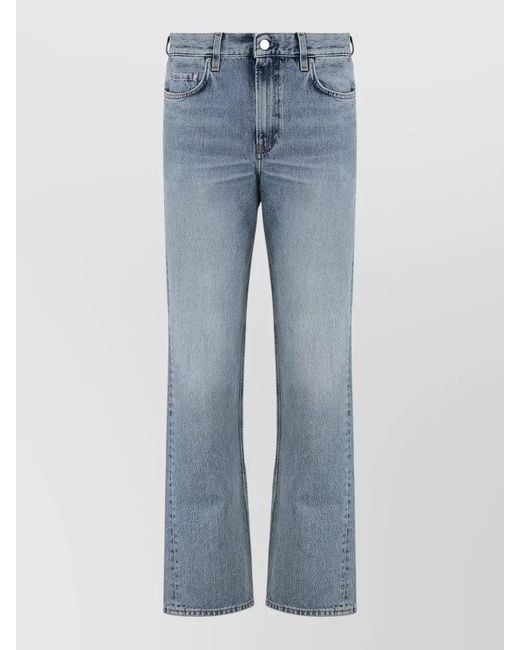 Totême Blue High Rise Straight Leg Five Pocket Jeans
