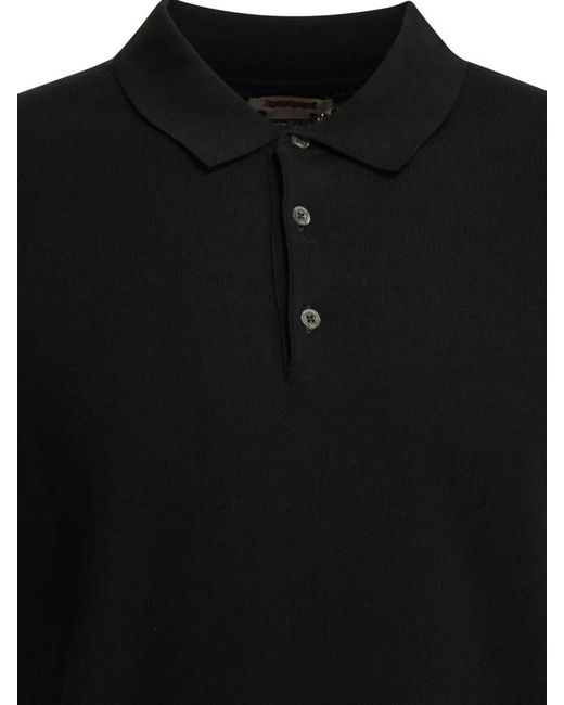 Baracuta Black Short Sleeve Polo Shirt Ribbed Collar Cuffs for men