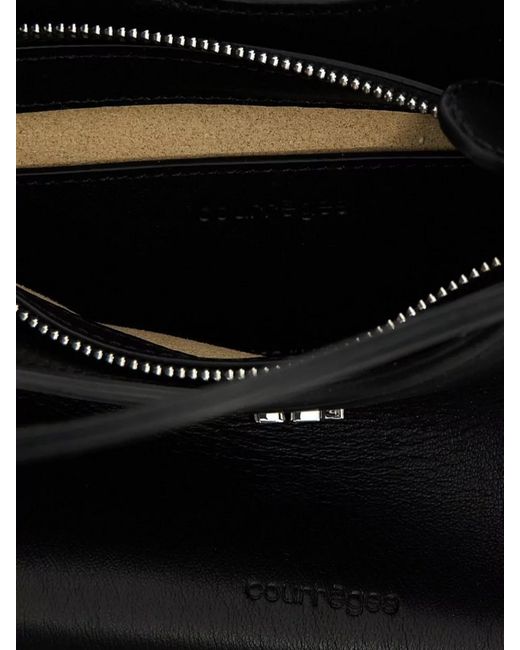 Courreges Black Mini Leather Shoulder Bag