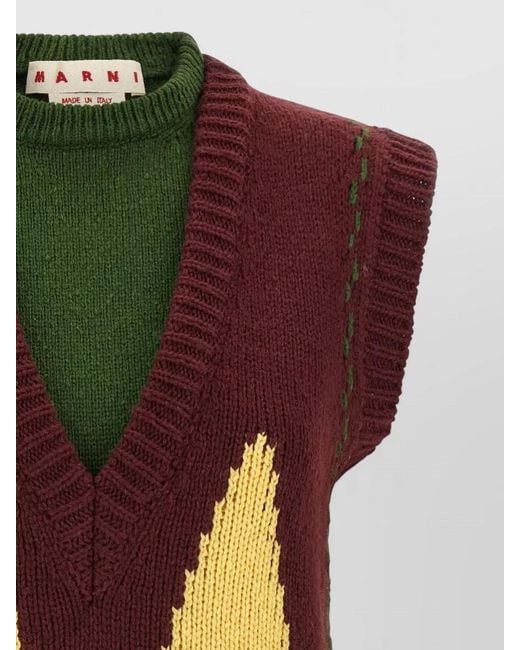 Marni Multicolor Wool Sleeveless Jumper