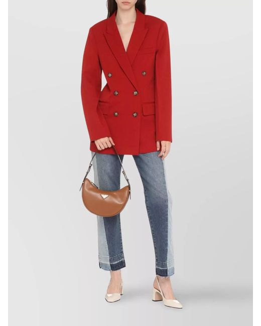 Victoria Beckham Red Double-Breasted Blazer