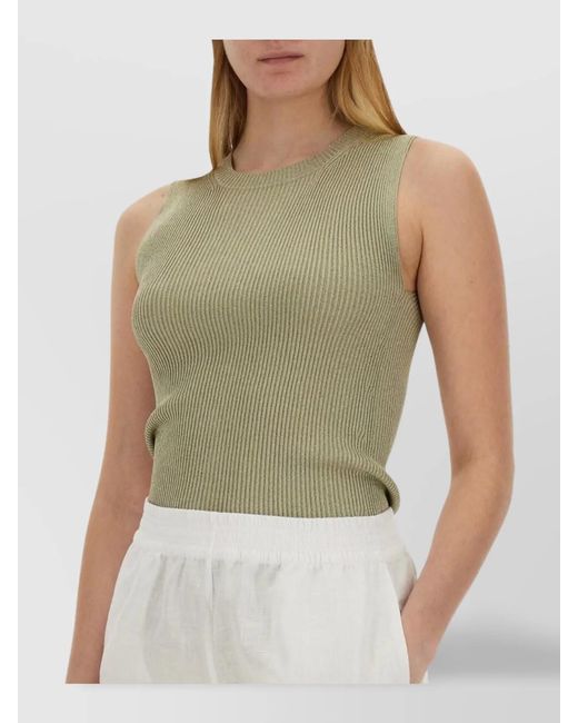 Fabiana Filippi Green Fine-Knit Tank Top