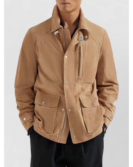 Brunello Cucinelli Brown Suede Field Jacket for men