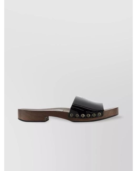 Miu Miu Brown Leather Clogs