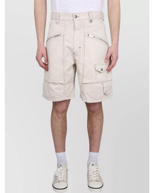 Isabel Marant Natural Denim Cargo Shorts for men