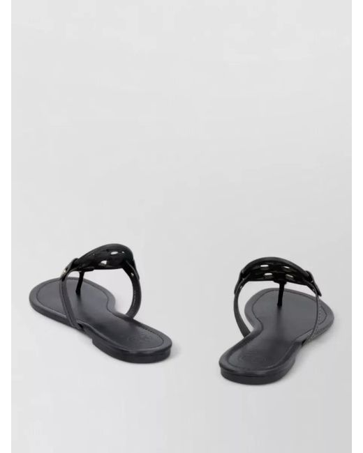 Tory Burch Multicolor Miller Flat Leather Thong Sandals Logo
