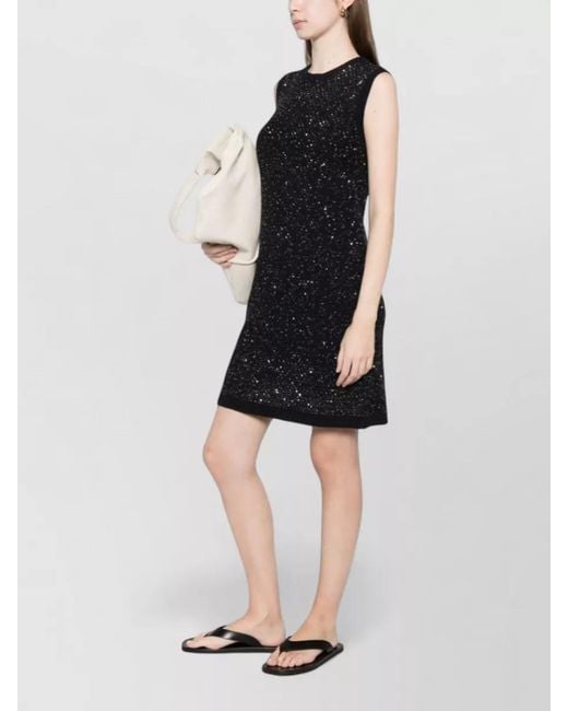 Fabiana Filippi Black Embellished Sleeveless Mini Dress