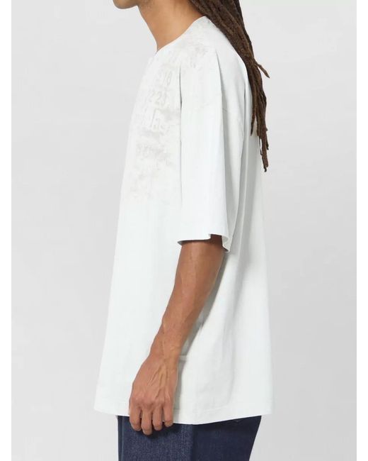 Maison Margiela White Cotton Numeric T-Shirt for men