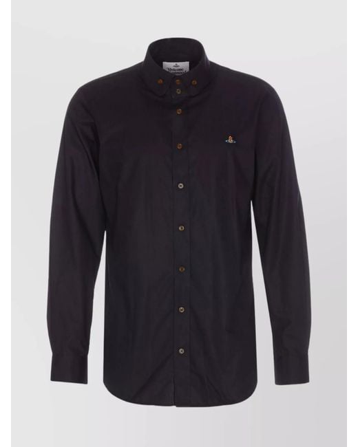 Vivienne Westwood Blue Krall Collar Shirt 2 Buttons for men