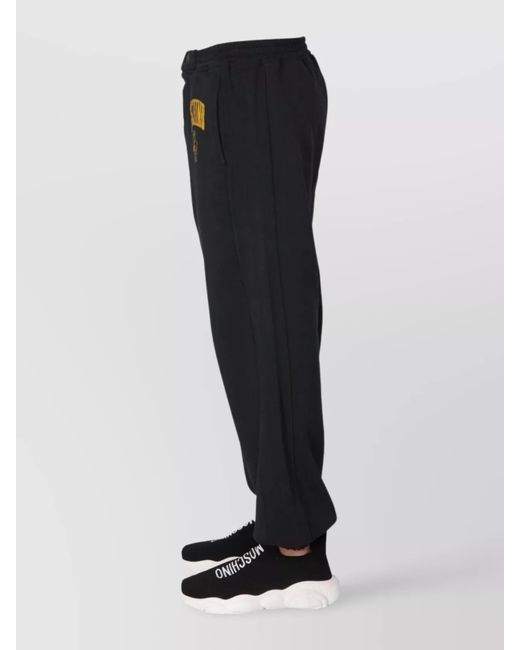 Moschino Blue Cotton Loose Fit Jogging Trousers for men