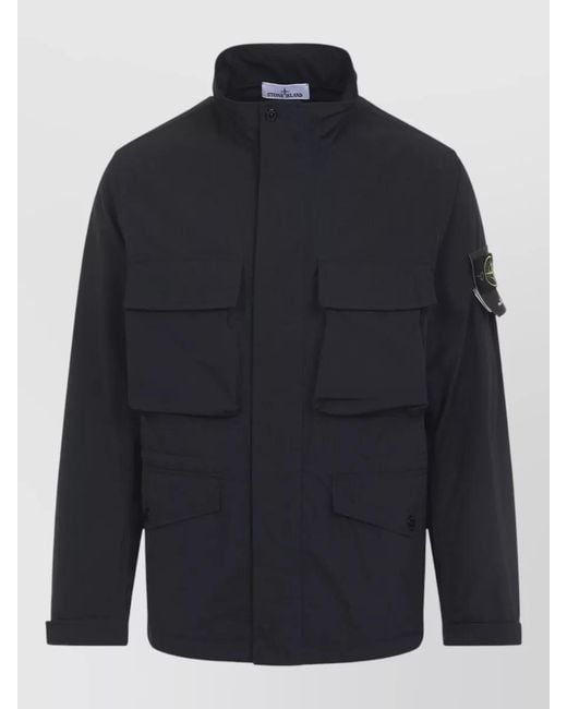 Stone Island Blue Polyester Field Jacket for men