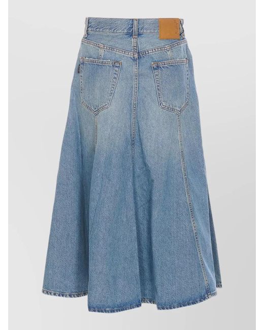 Haikure Blue Skirt Serenity Ionic Design Belt Loops
