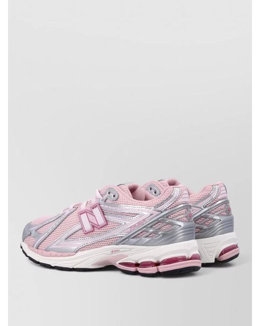 New Balance Pink Mesh Lace-Up Sneakers