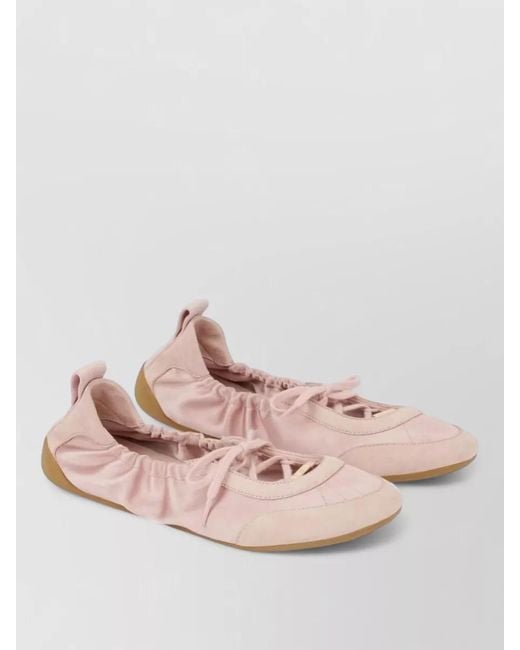 Chloé Pink Kick Leather Ballet Flats Round Toe
