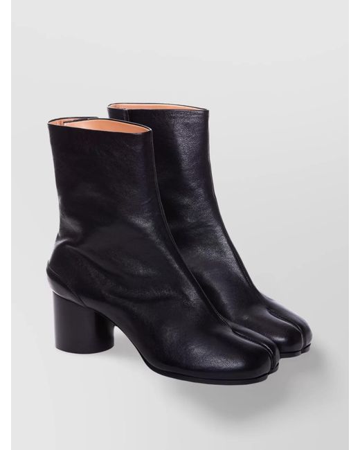 Maison Margiela Blue Leather Tabi Ankle Boots