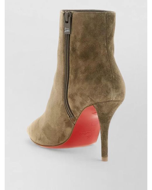 Christian Louboutin Brown Suede Miss Z Booty Ankle Boots
