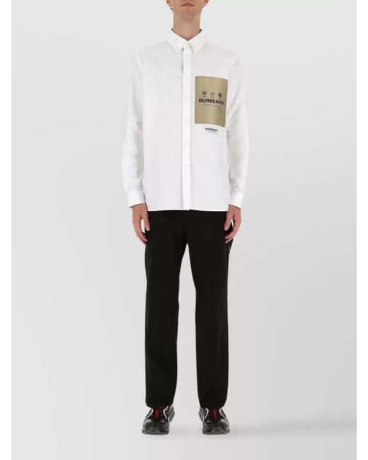 Burberry Black Cotton Wide-Leg Trousers for men