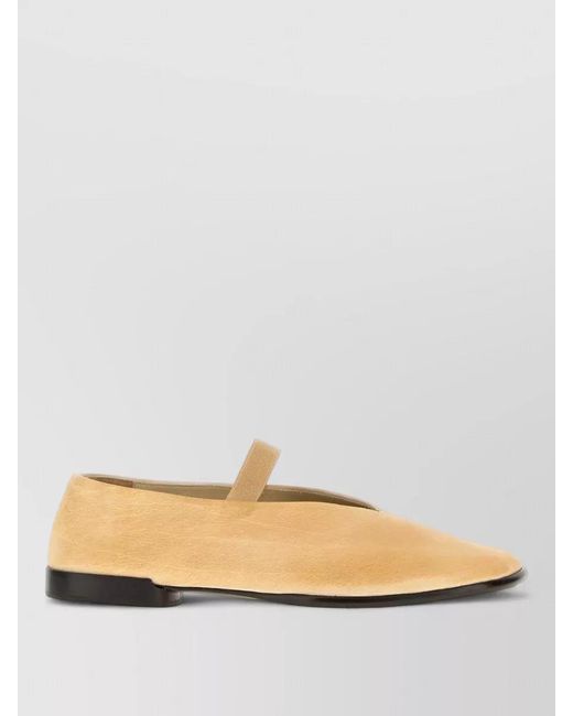 Lemaire Natural Leather Glove Ballerinas Pointed Toe Strap