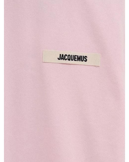 Jacquemus Pink Gros Grain Crewneck Short Sleeve T Shirt for men