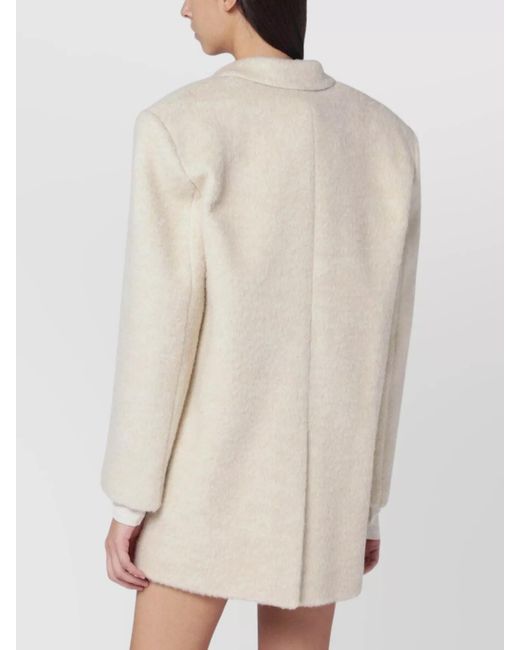 ANDAMANE Natural Oversized Wool Blend Single Breasted Coat