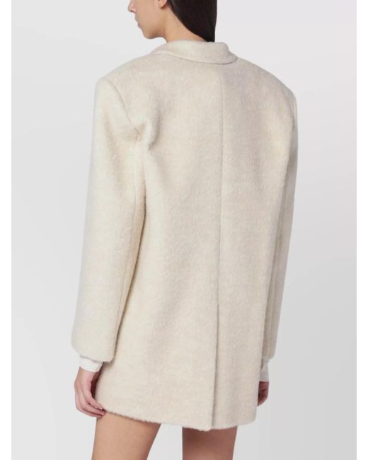 ANDAMANE Natural Oversized Wool Blend Single Breasted Coat