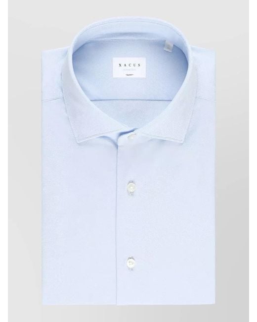 Xacus Blue Tailored Shirt Button Down Collar Long Sleeves for men