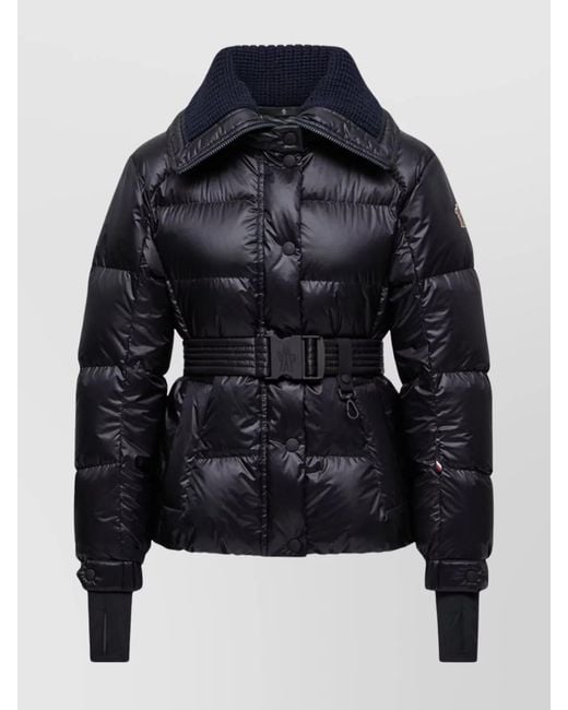 Moncler Blue Nylon Belted Puffer Jacket