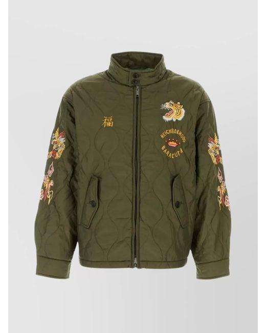 Baracuta Green Quilted Nylon Padded Jacket for men